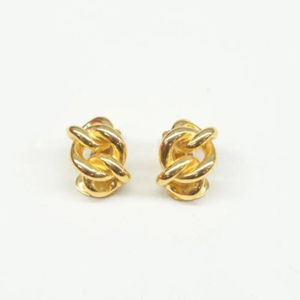 100% Authentic DIOR Gold Metal Clip-On Earrings 302-092924